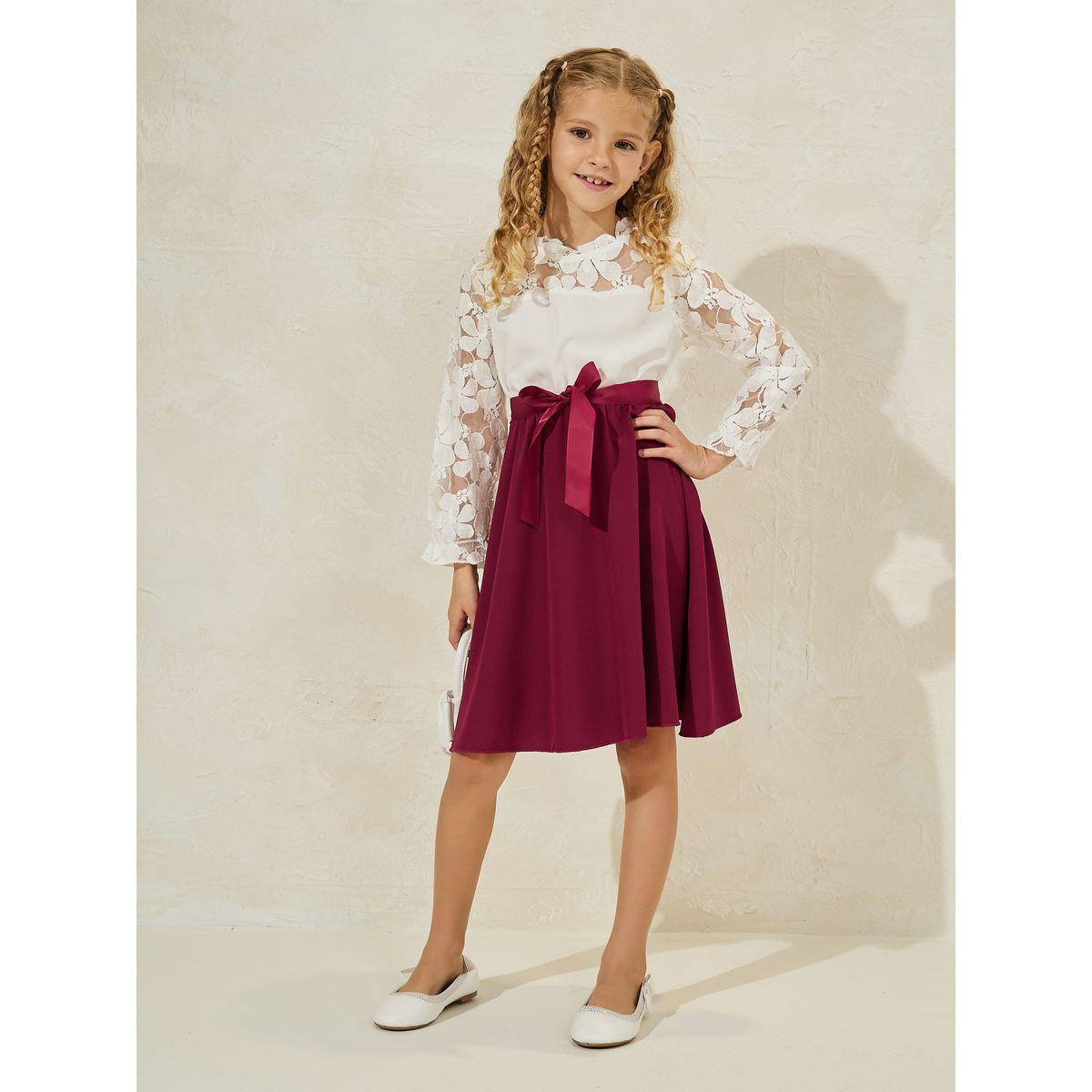Styli Lace Insert Bow Detail Dress-girls-clothing-dressesandjumpsuits-image-1