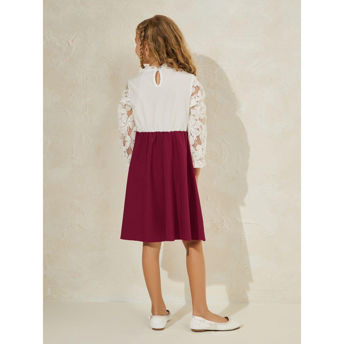 Styli Lace Insert Bow Detail Dress-girls-clothing-dressesandjumpsuits-image-4
