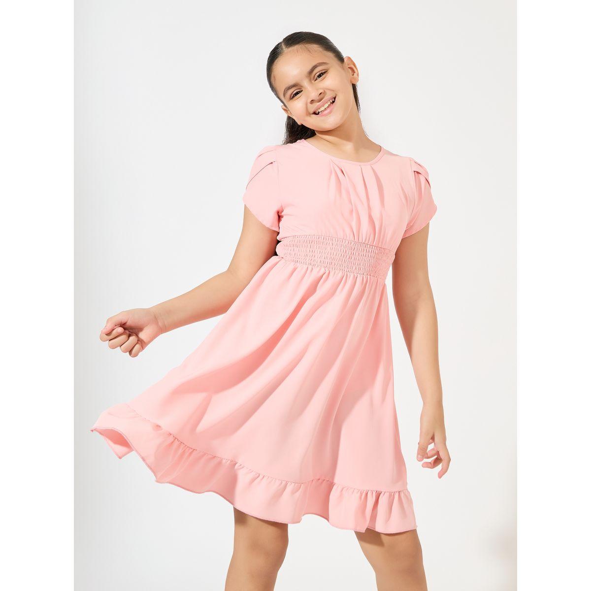 Styli Ruffle Hem Puff Sleeves Dress-girls-clothing-dressesandjumpsuits-image-1