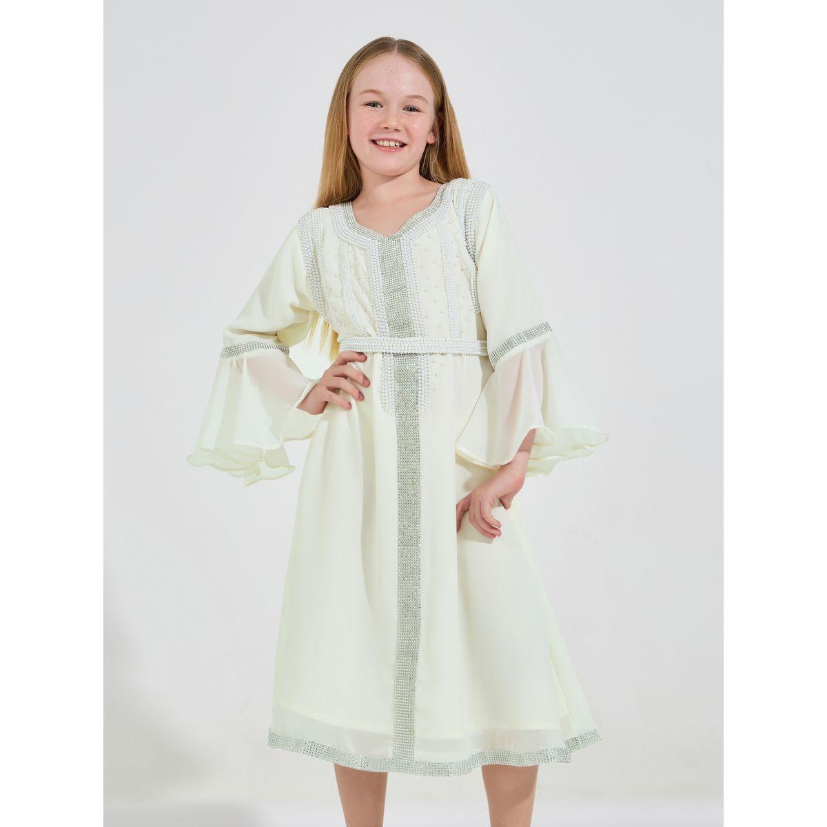 قفطان منمق بالخرز مع أكمام جرس ماكسيم كرييشن × ستايلي-girls-clothing-dressesandjumpsuits-image-2