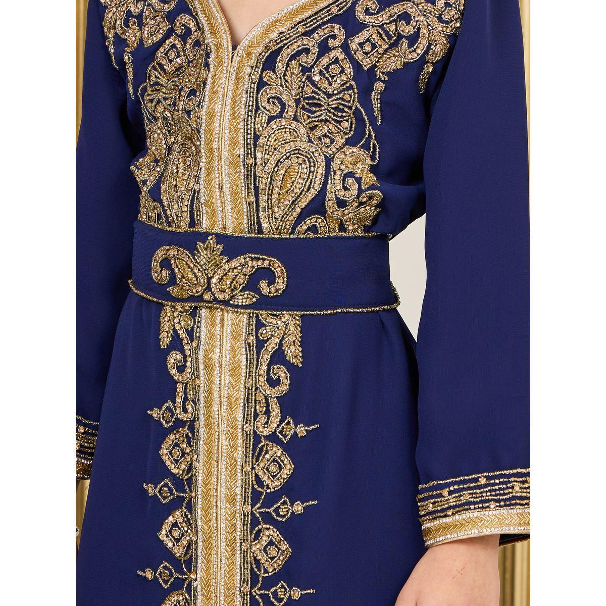 قفطان مزين بالخرز مع حزام خصر-girls-clothing-dressesandjumpsuits-image-3