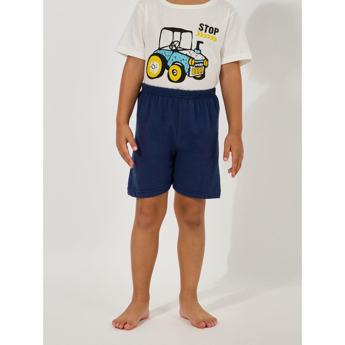 Styli Car Print T-Shirt & Shorts Set-boys-clothing-nightwear-image-5