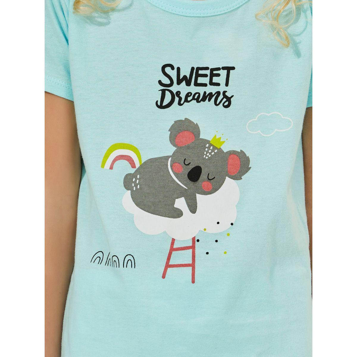 Styli Koala Print T-Shirt & Shorts Set-girls-clothing-nightwear-image-3