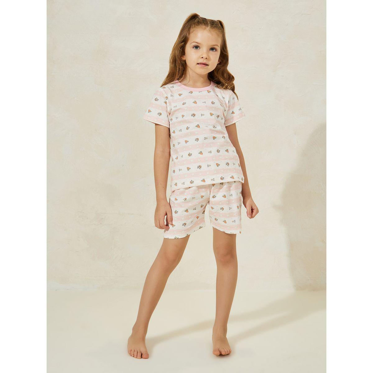 مجموعة من شورت وتيشيرت بطبعة جزر-girls-clothing-nightwear-image-1