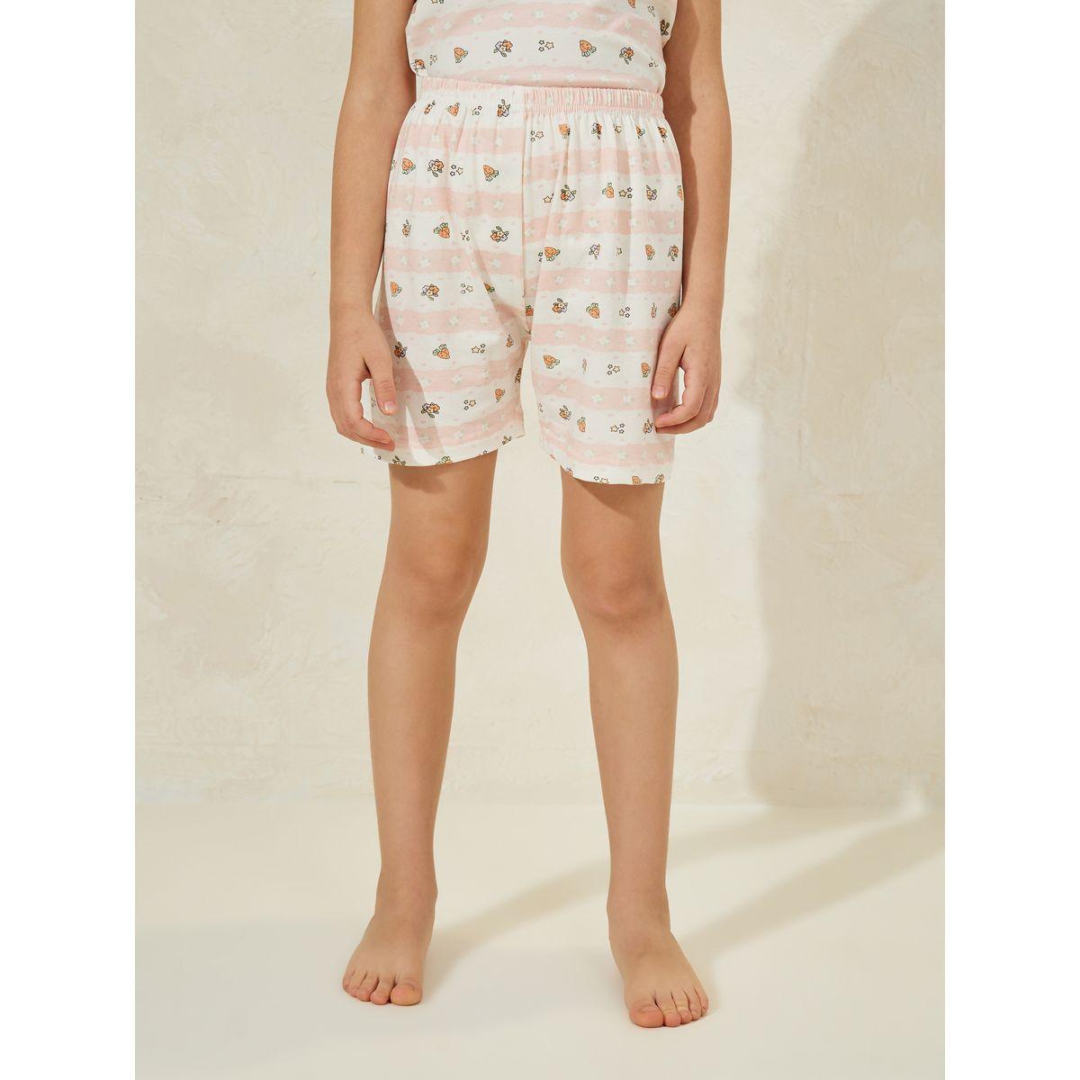 Styli Carrot Print T-Shirt & Shorts Set-girls-clothing-nightwear-image-5
