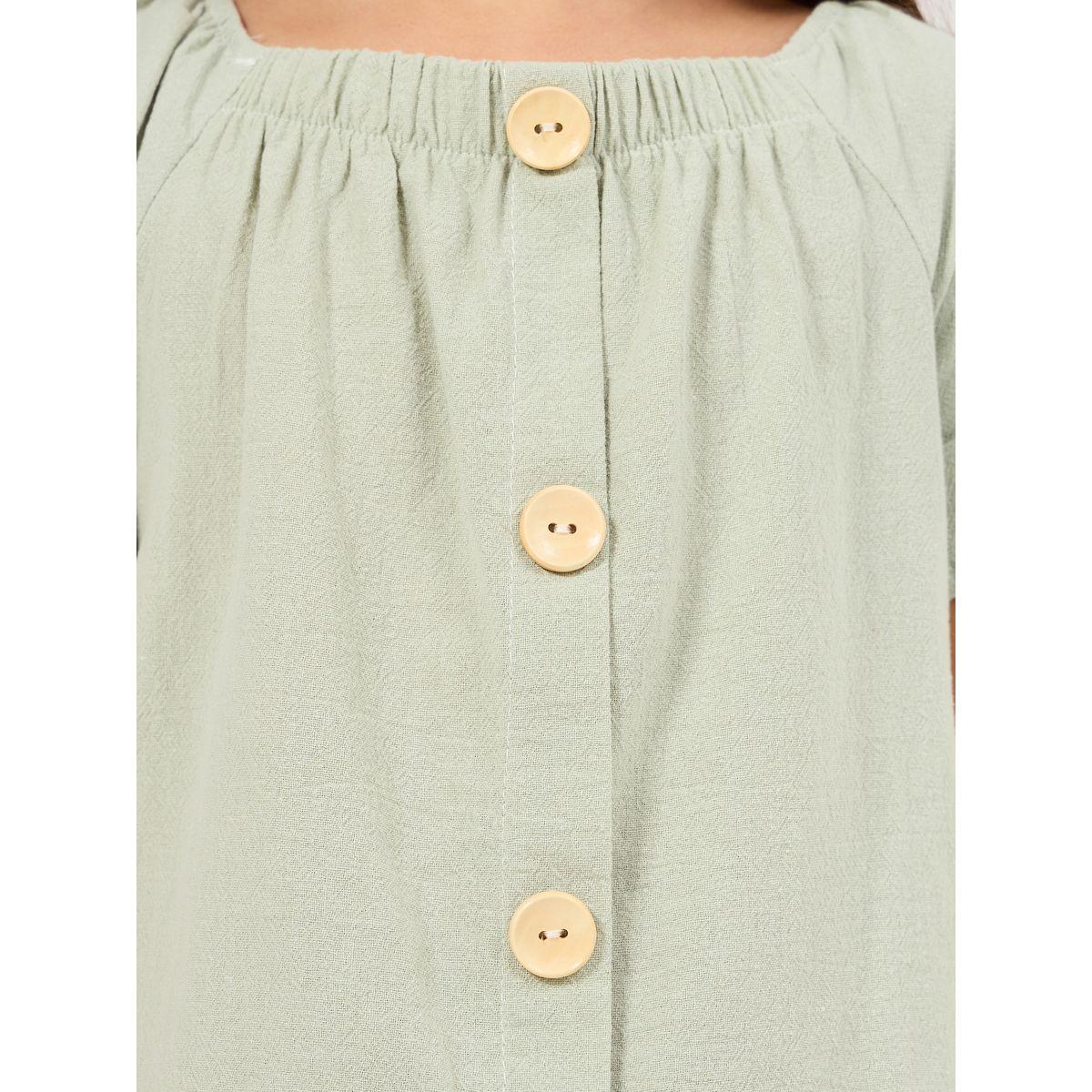 Styli Button Front Detail Solid Top-girls-clothing-blousesandshirts-image-3