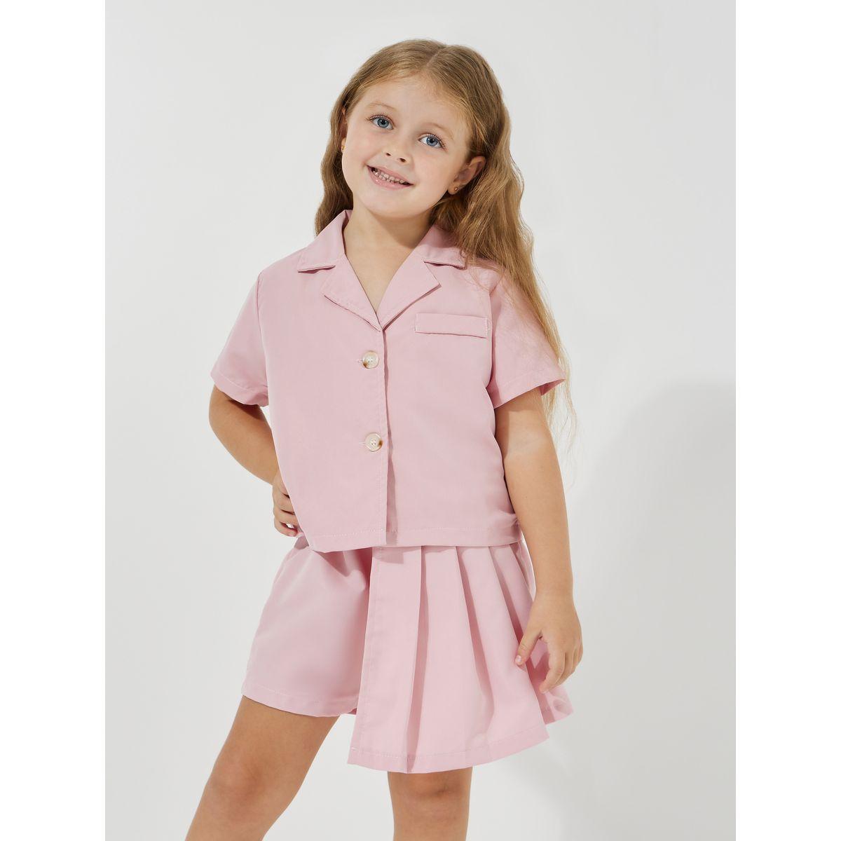 مجموعة من 3 - سكورت مع بلوزة وكاب-girls-clothing-setsandcoords-image-2