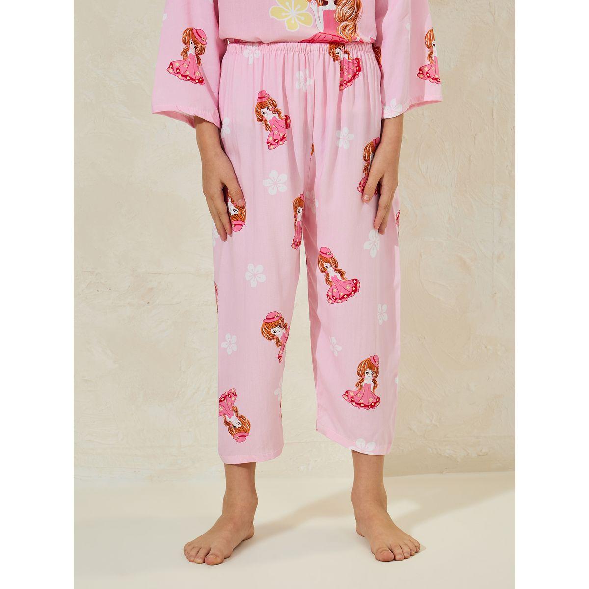 طقم من بنطال بيجاما مع تيشيرت باكمام طويلة-girls-clothing-nightwear-image-5