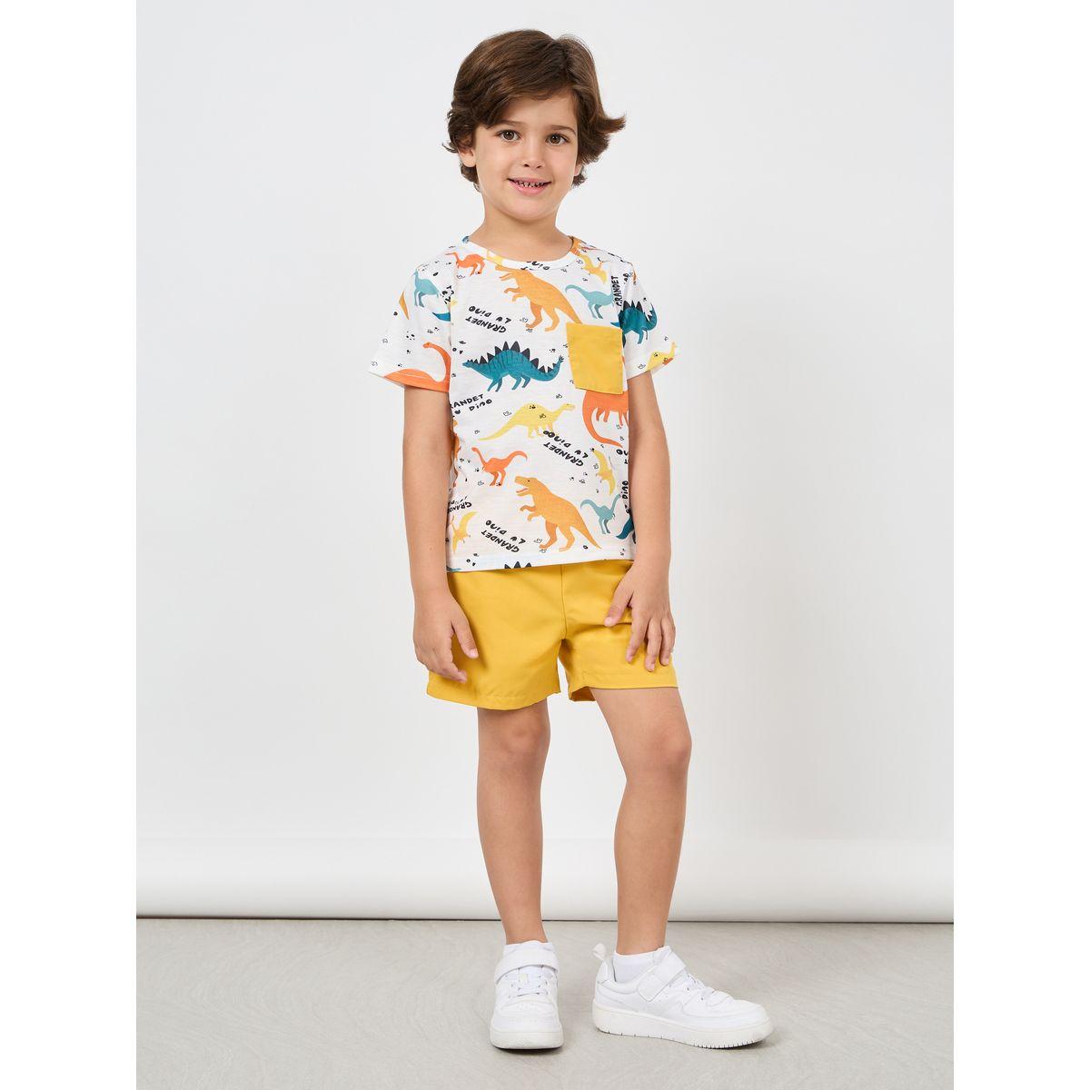مجموعة من شورت مع تيشيرت بطبعة ديناصور-boys-clothing-setsandcoords-image-1
