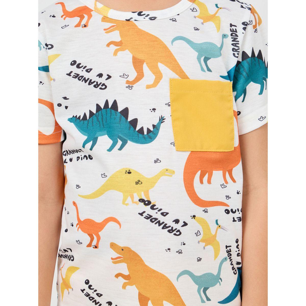 مجموعة من شورت مع تيشيرت بطبعة ديناصور-boys-clothing-setsandcoords-image-3