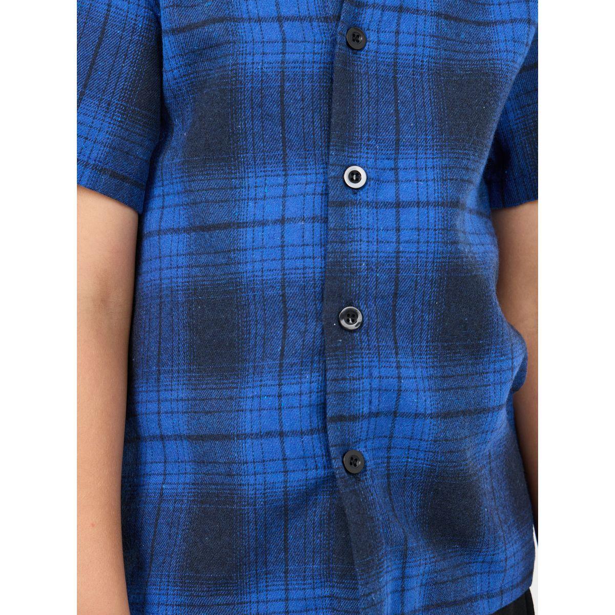 Styli Checked Regular Fit Shirt & Solid Short Set-boys-clothing-setsandcoords-image-3