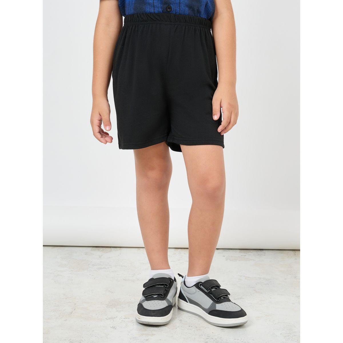Styli Checked Regular Fit Shirt & Solid Short Set-boys-clothing-setsandcoords-image-5