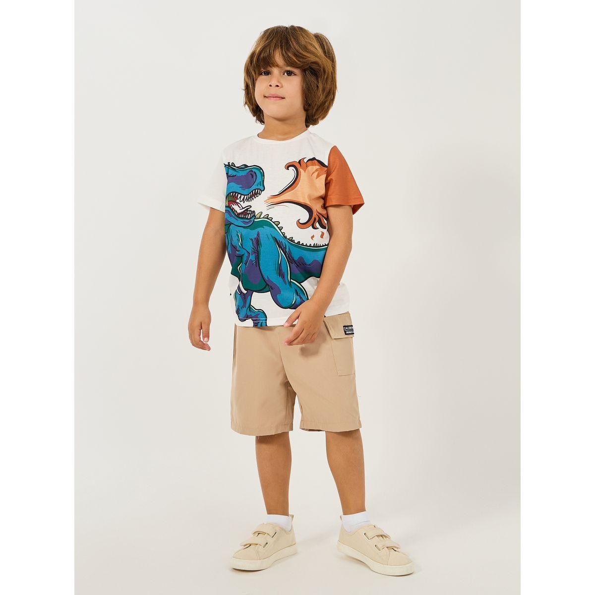 Styli Dinosaur Print T-Shirt & Cargo Shorts Set-boys-clothing-setsandcoords-image-1