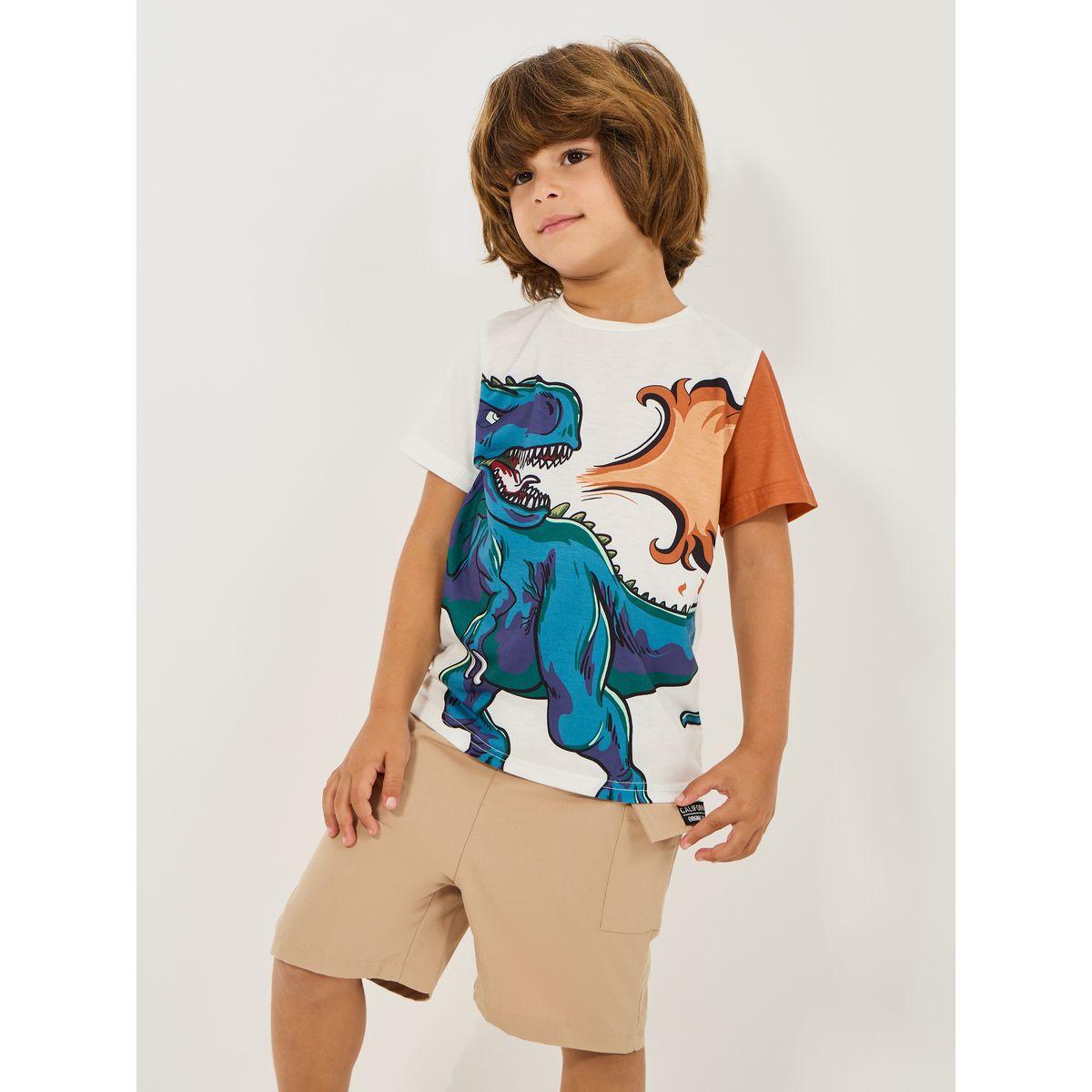 Styli Dinosaur Print T-Shirt & Cargo Shorts Set-boys-clothing-setsandcoords-image-2