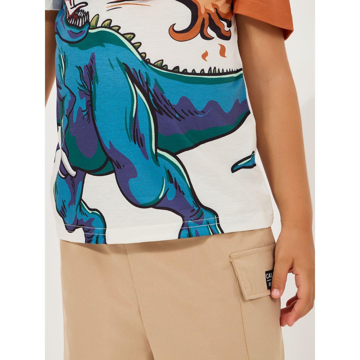 Styli Dinosaur Print T-Shirt & Cargo Shorts Set-boys-clothing-setsandcoords-image-3