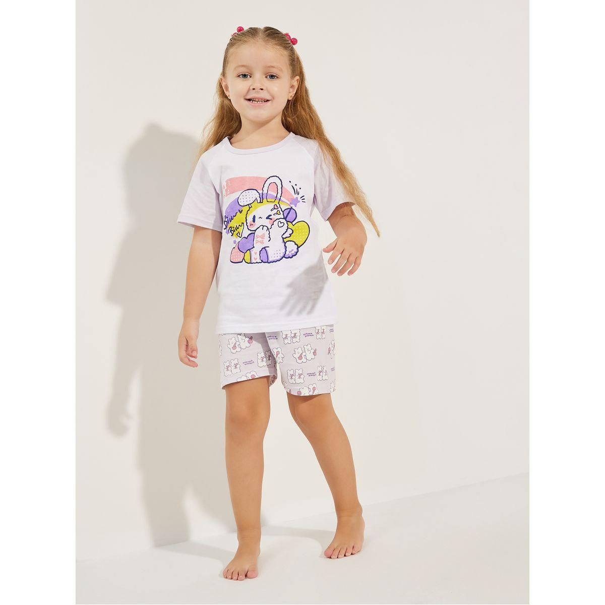 مجموعة من شورت وتيشيرت بطبعة كارتون-girls-clothing-nightwear-image-2