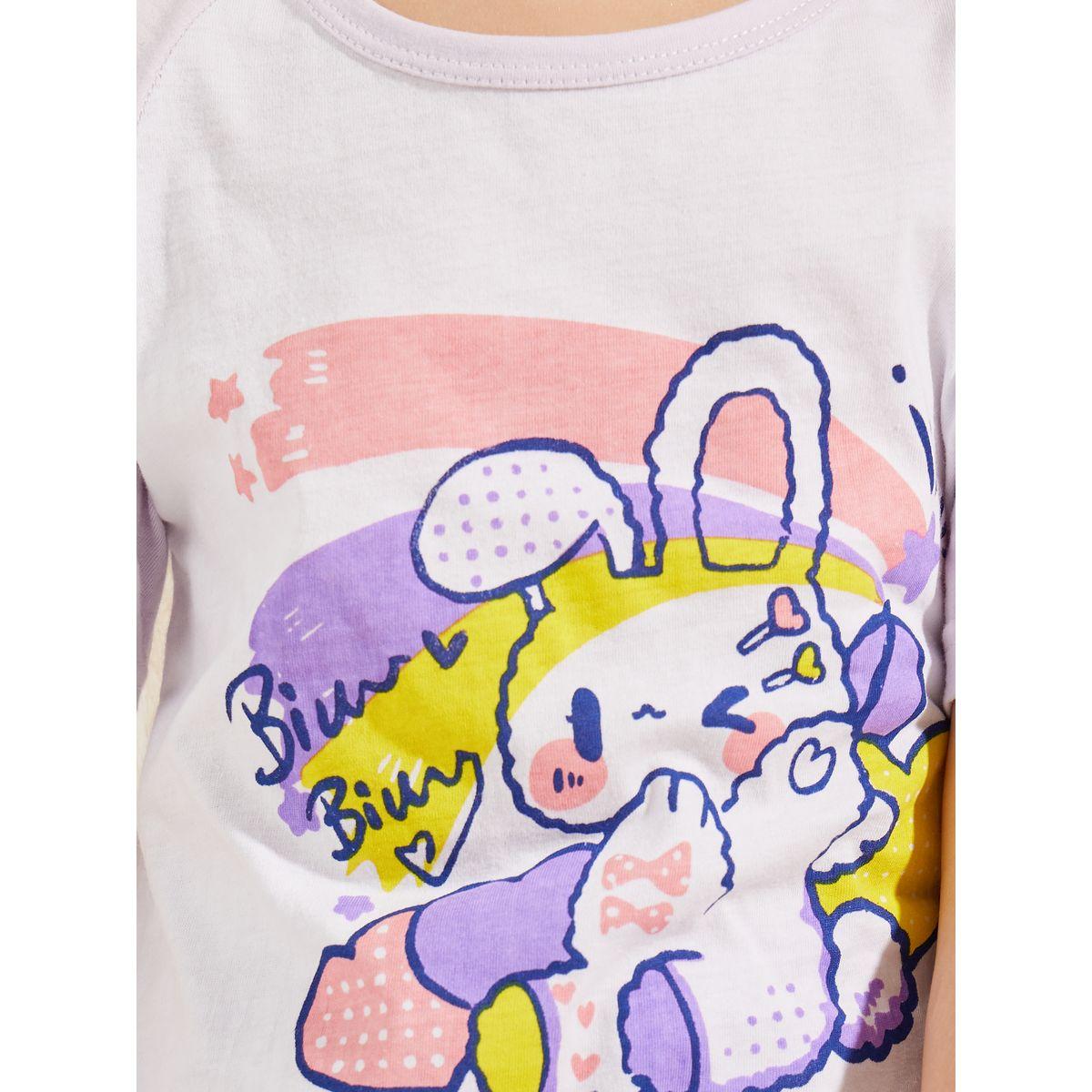 مجموعة من شورت وتيشيرت بطبعة كارتون-girls-clothing-nightwear-image-4