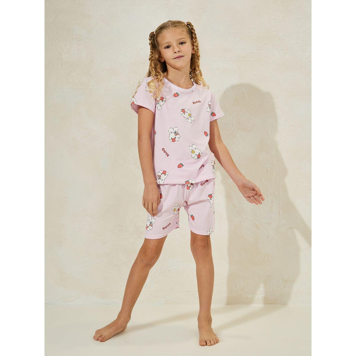 مجموعة من شورت وتيشيرت بطبعة باني-girls-clothing-nightwear-image-1