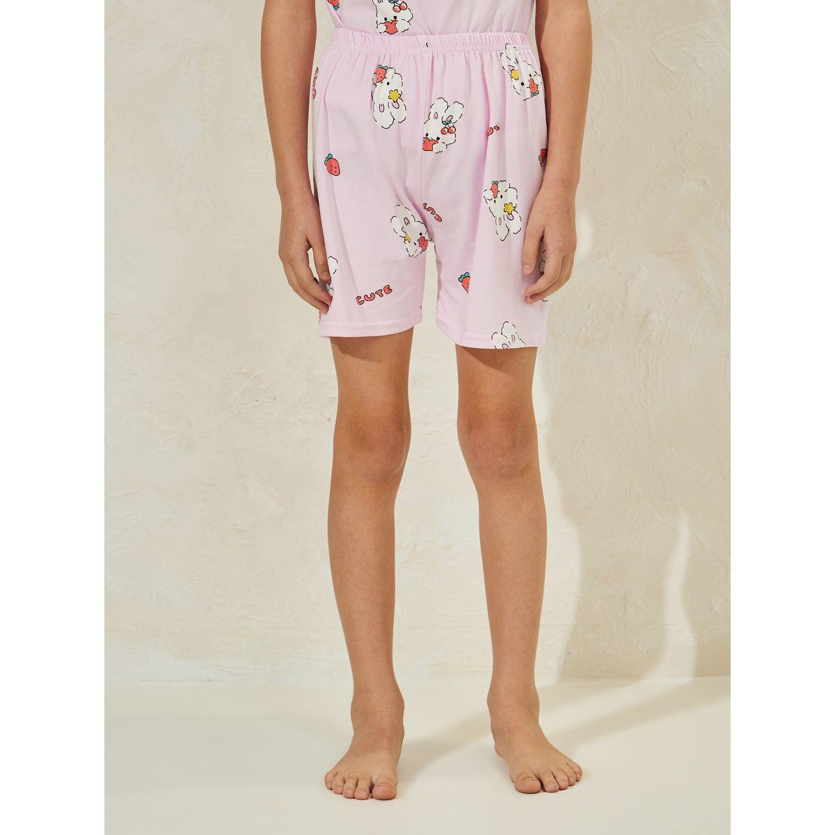 مجموعة من شورت وتيشيرت بطبعة باني-girls-clothing-nightwear-image-5