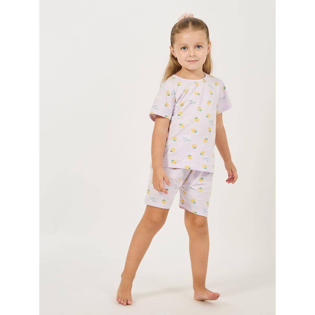 مجموعة من شورت وتيشيرت بطبعة كارتون-girls-clothing-nightwear-image-1