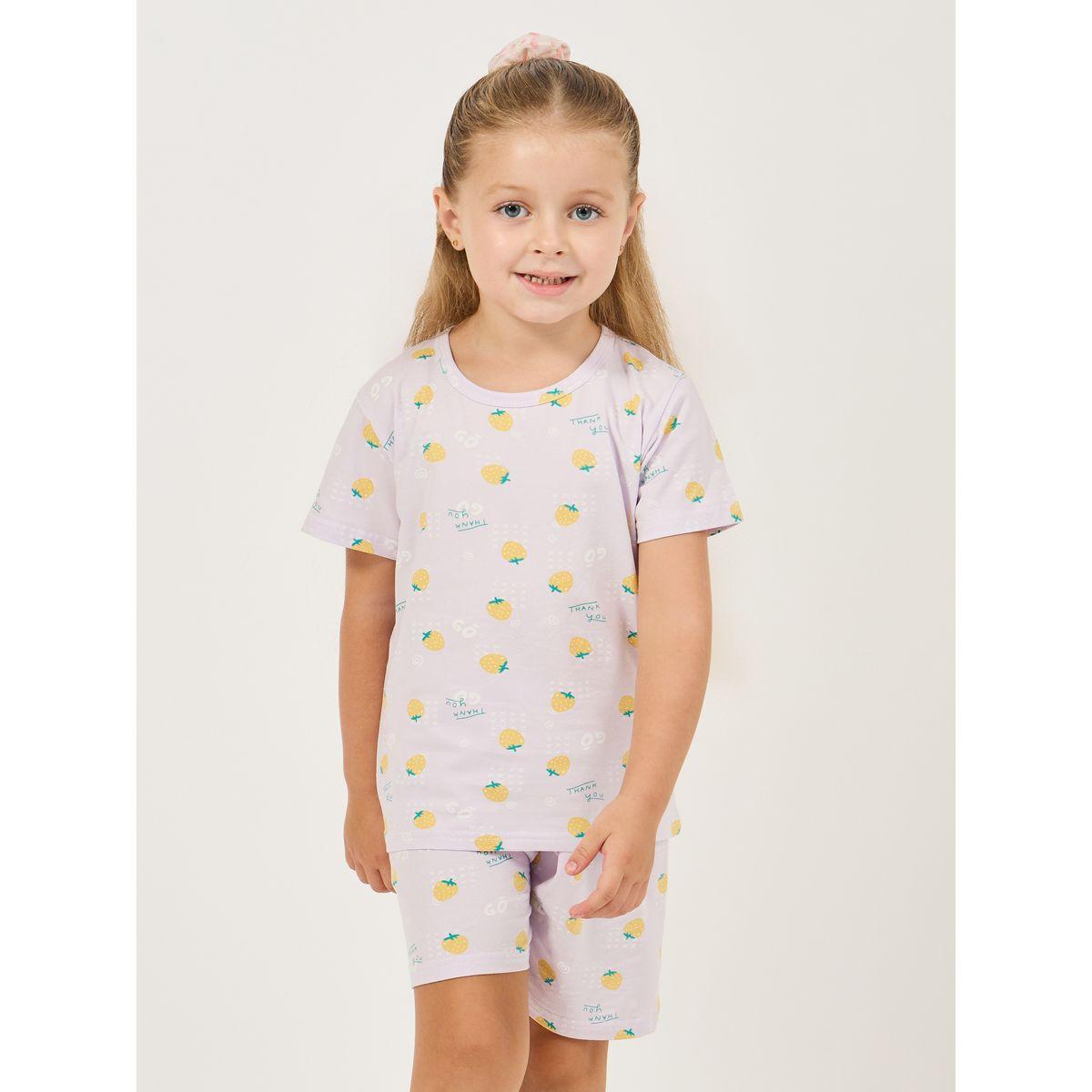 مجموعة من شورت وتيشيرت بطبعة كارتون-girls-clothing-nightwear-image-2