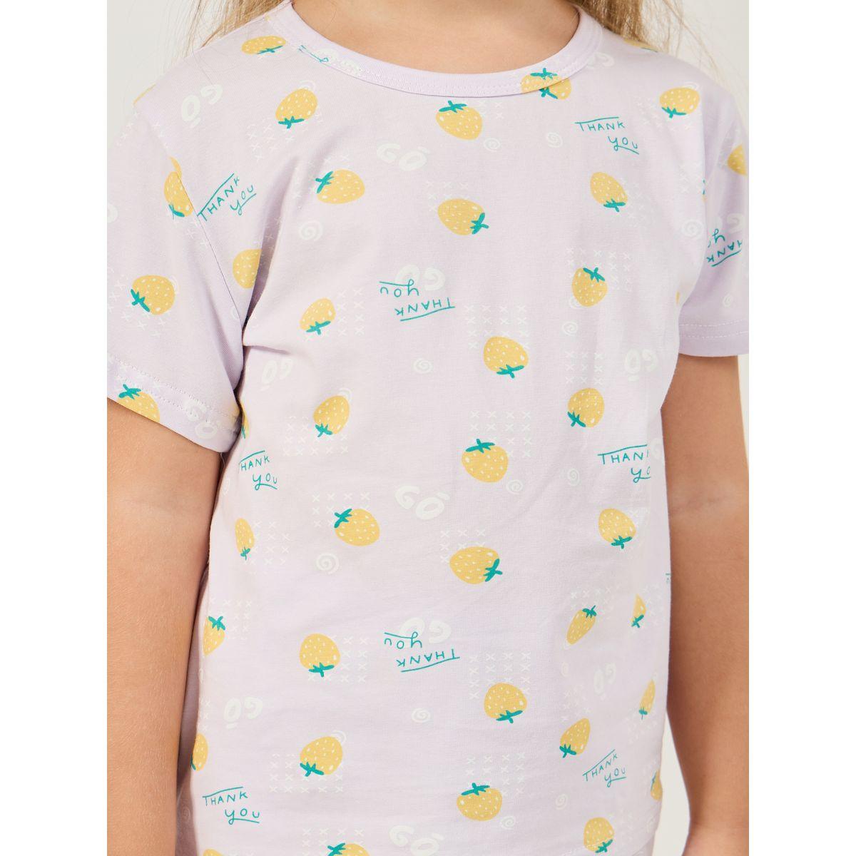 مجموعة من شورت وتيشيرت بطبعة كارتون-girls-clothing-nightwear-image-3