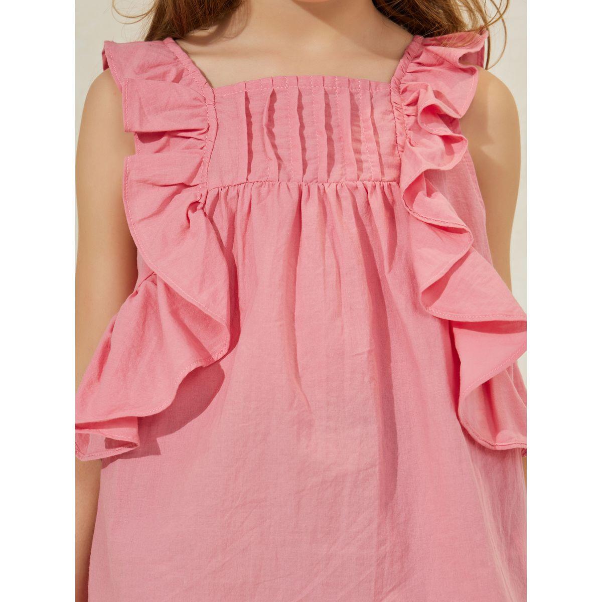 بلوزة قطن بكسرات مع كشكش-girls-clothing-blousesandshirts-image-3
