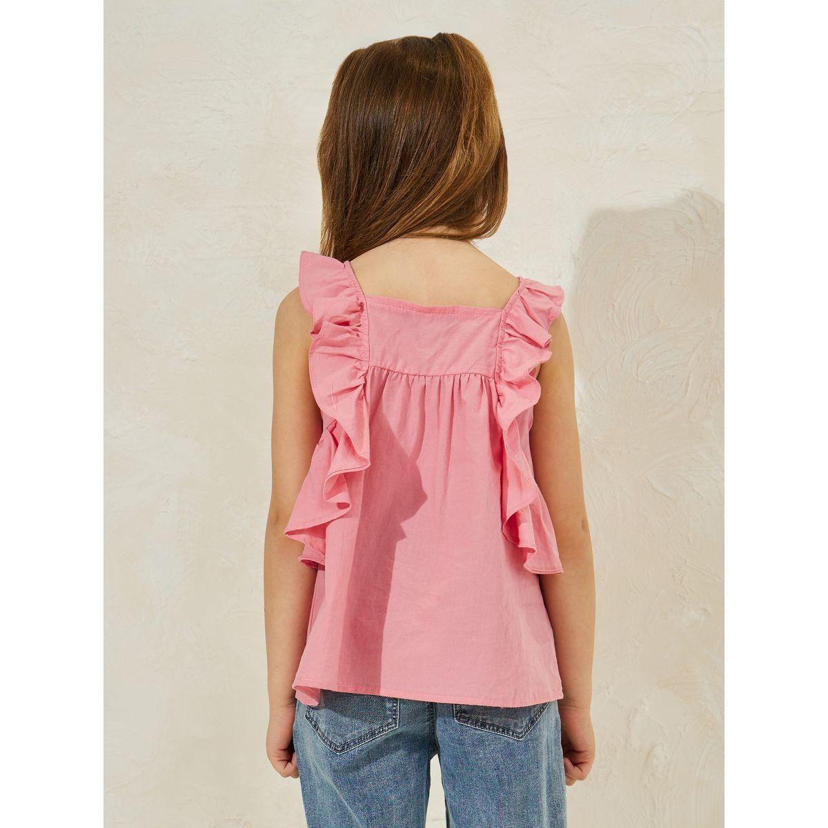 بلوزة قطن بكسرات مع كشكش-girls-clothing-blousesandshirts-image-4