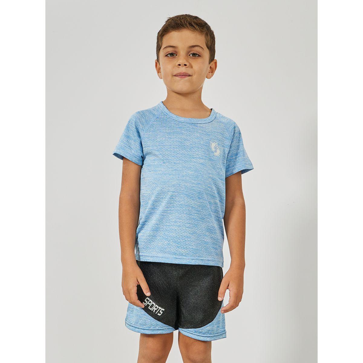 طقم رياضي من شورت بنمط كتل الالوان مع تيشيرت-sports-boys-clothing-sets-image-2