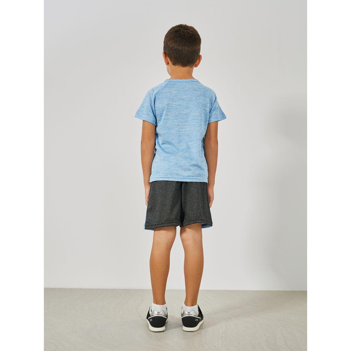 طقم رياضي من شورت بنمط كتل الالوان مع تيشيرت-sports-boys-clothing-sets-image-4