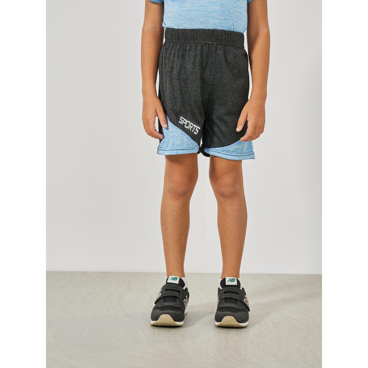 Styli Melange T-Shirt & Color Block Shorts Sportswear Set-sports-boys-clothing-sets-image-5