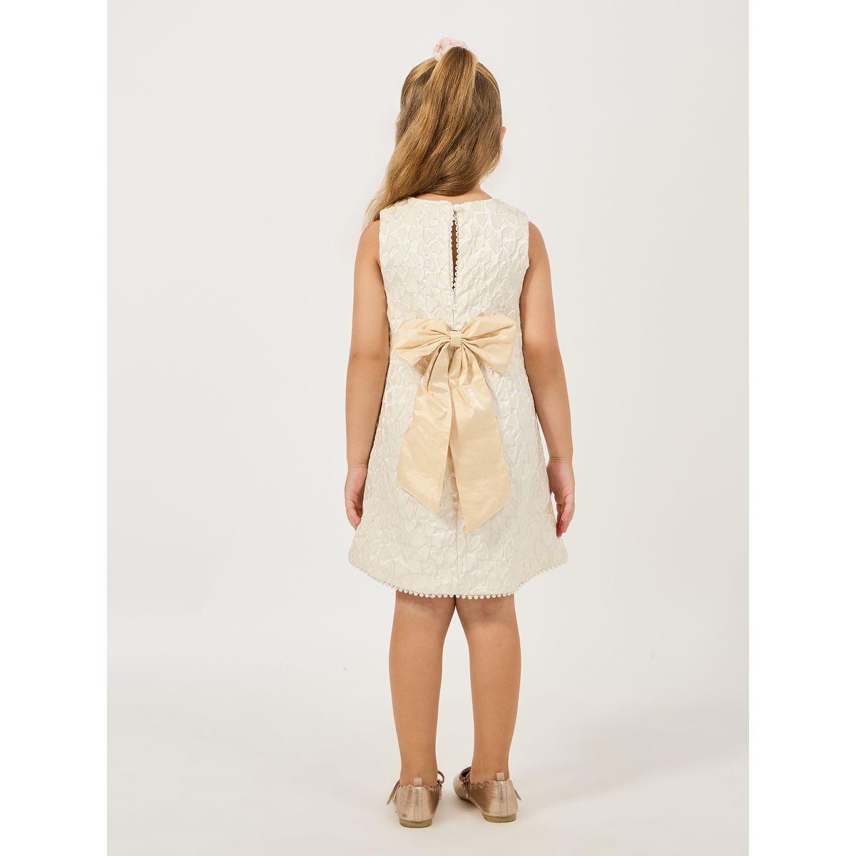 Styli Embroidered Heart Pattern Back Bow Smock Dress-girls-clothing-dressesandjumpsuits-image-4