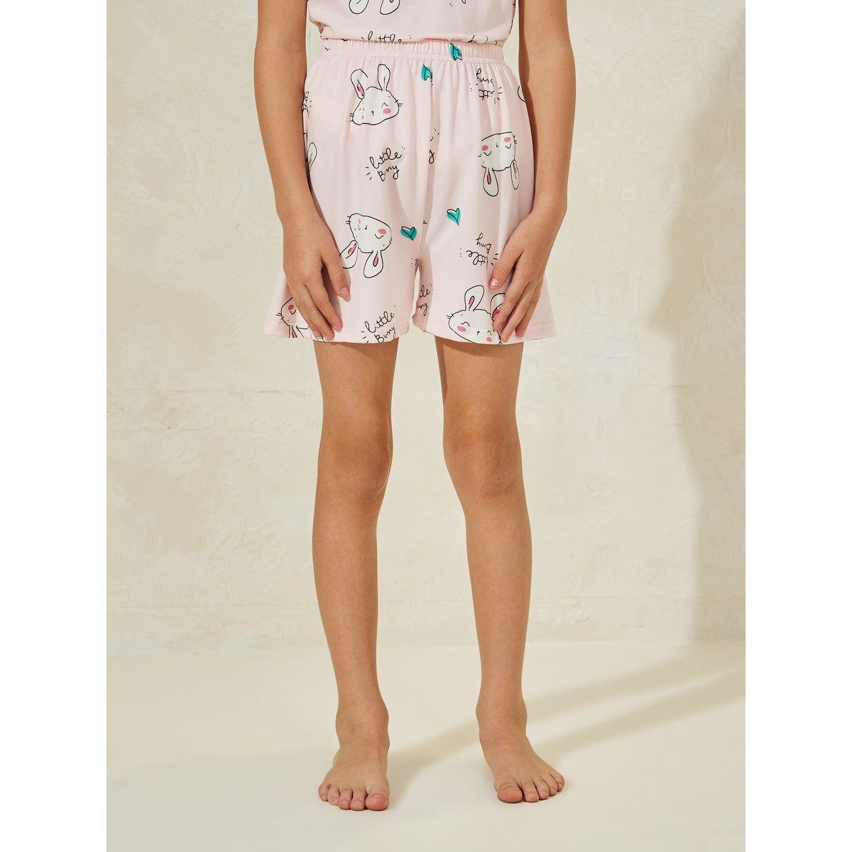 مجموعة من شورت وتيشيرت بطبعة ليتل باني-girls-clothing-nightwear-image-5