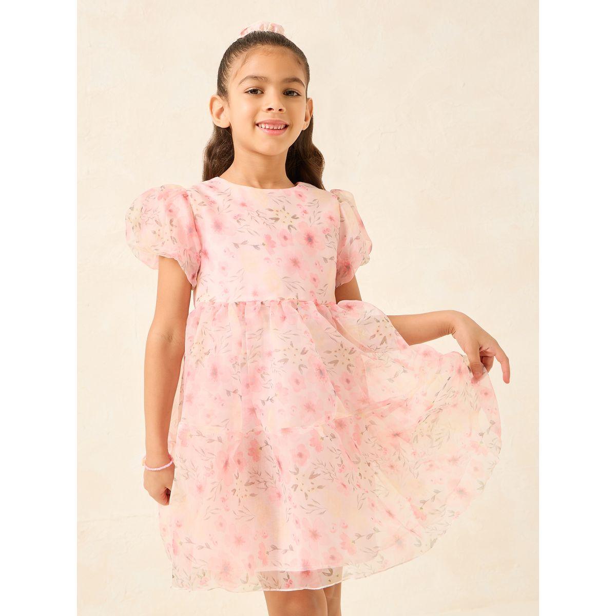 Styli Floral Print Organza Mesh Dress-girls-clothing-dressesandjumpsuits-image-1