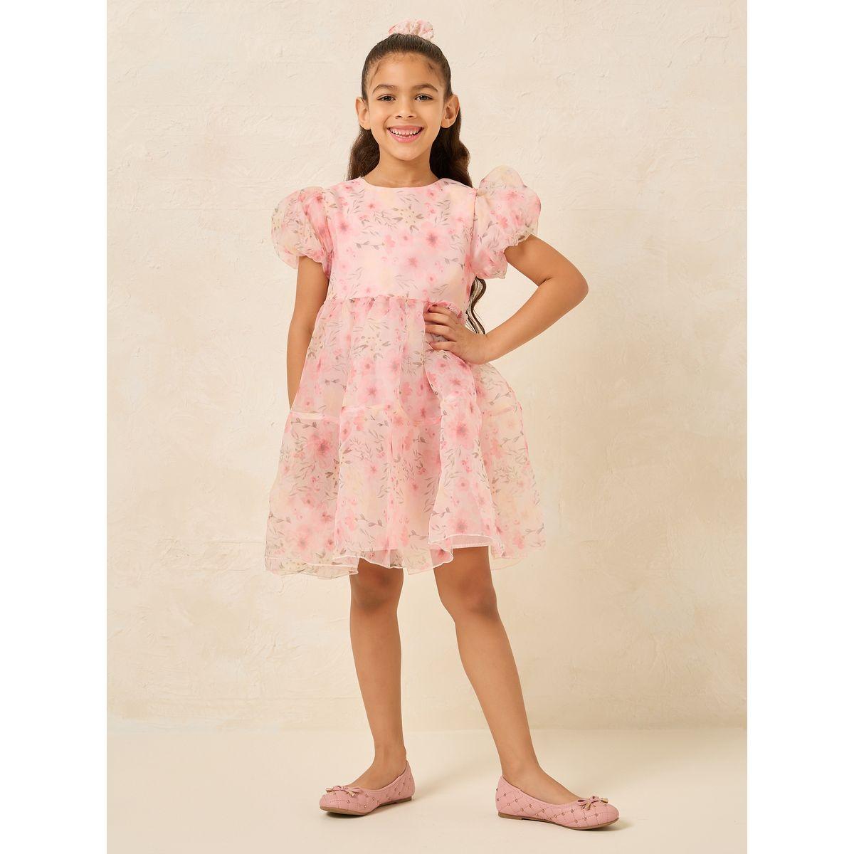 Styli Floral Print Organza Mesh Dress-girls-clothing-dressesandjumpsuits-image-2