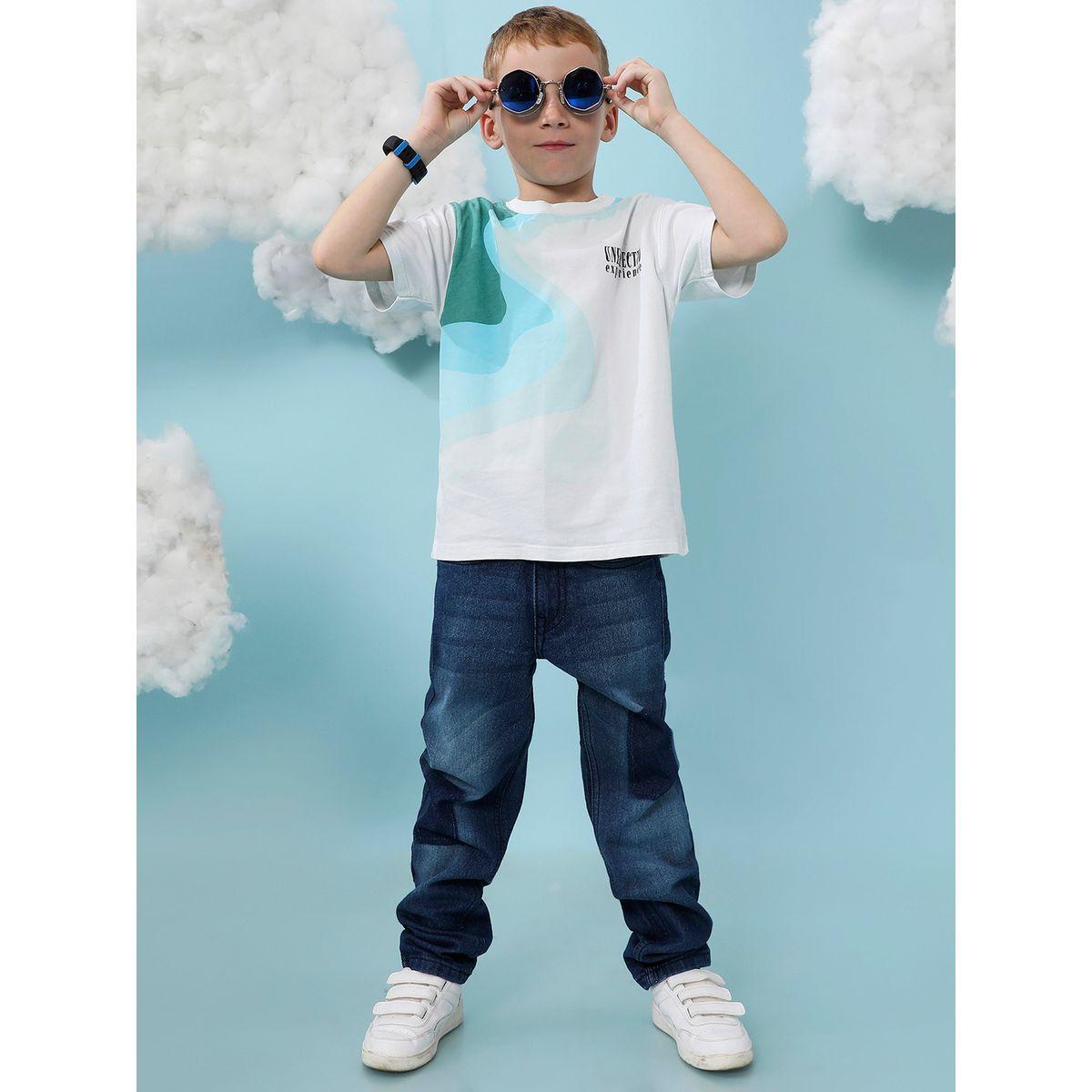 جينز بقصة عادية وتفاصيل مرقعة كامبوس سوترا × ستايلي-boys-clothing-bottoms-jeans-image-1