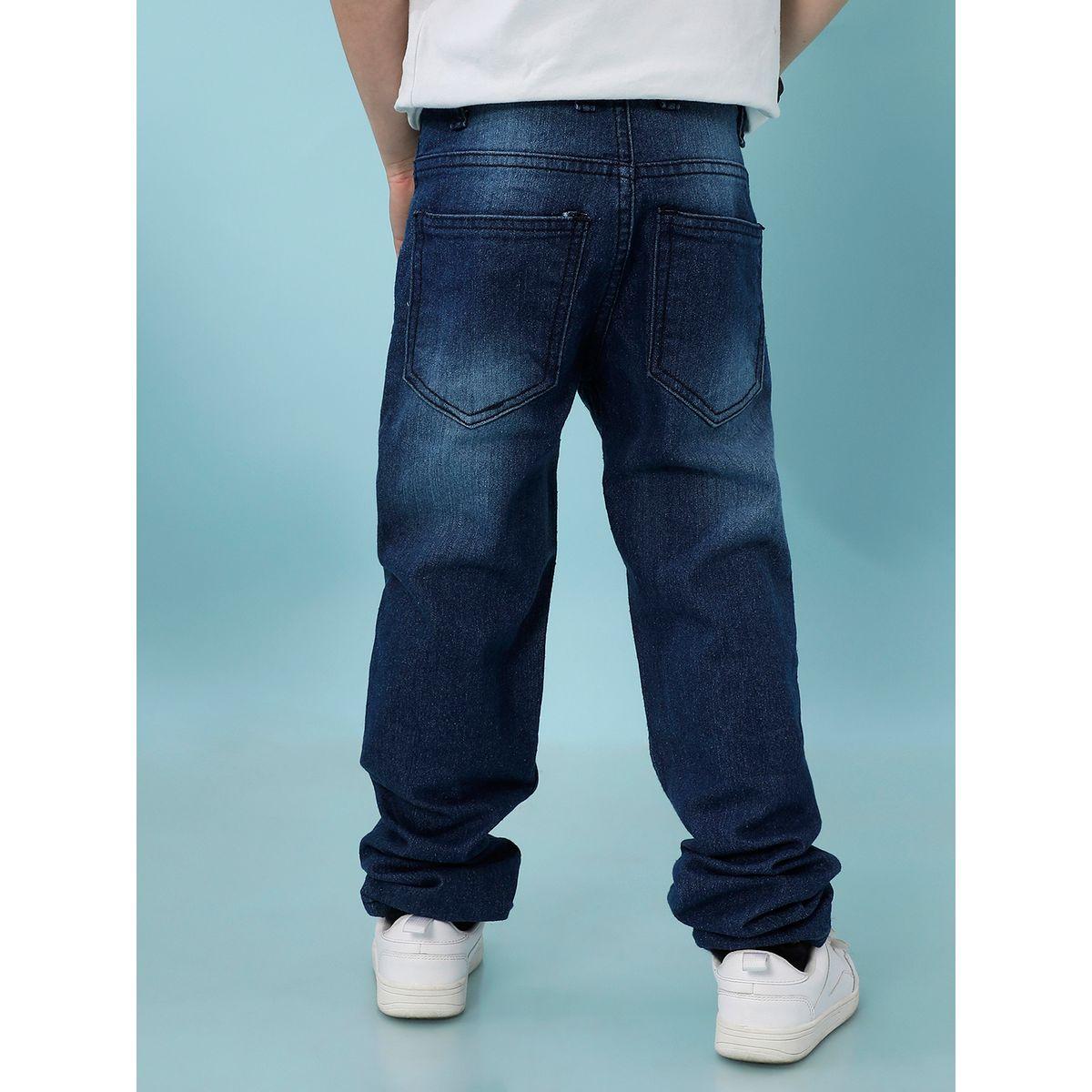 Campus Sutra X Styli  Patched Detail Regular Fit Jeans-boys-clothing-bottoms-jeans-image-3