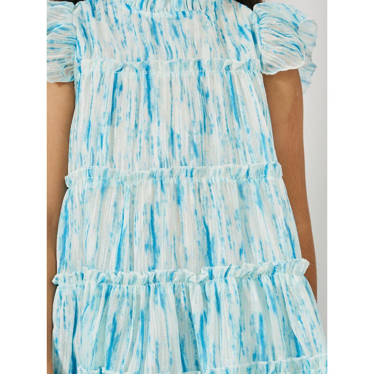 Styli Ruffle Trim Printed Tiered Dress-girls-clothing-dressesandjumpsuits-image-3