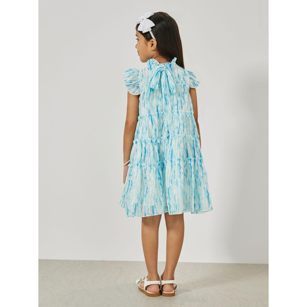 Styli Ruffle Trim Printed Tiered Dress-girls-clothing-dressesandjumpsuits-image-4