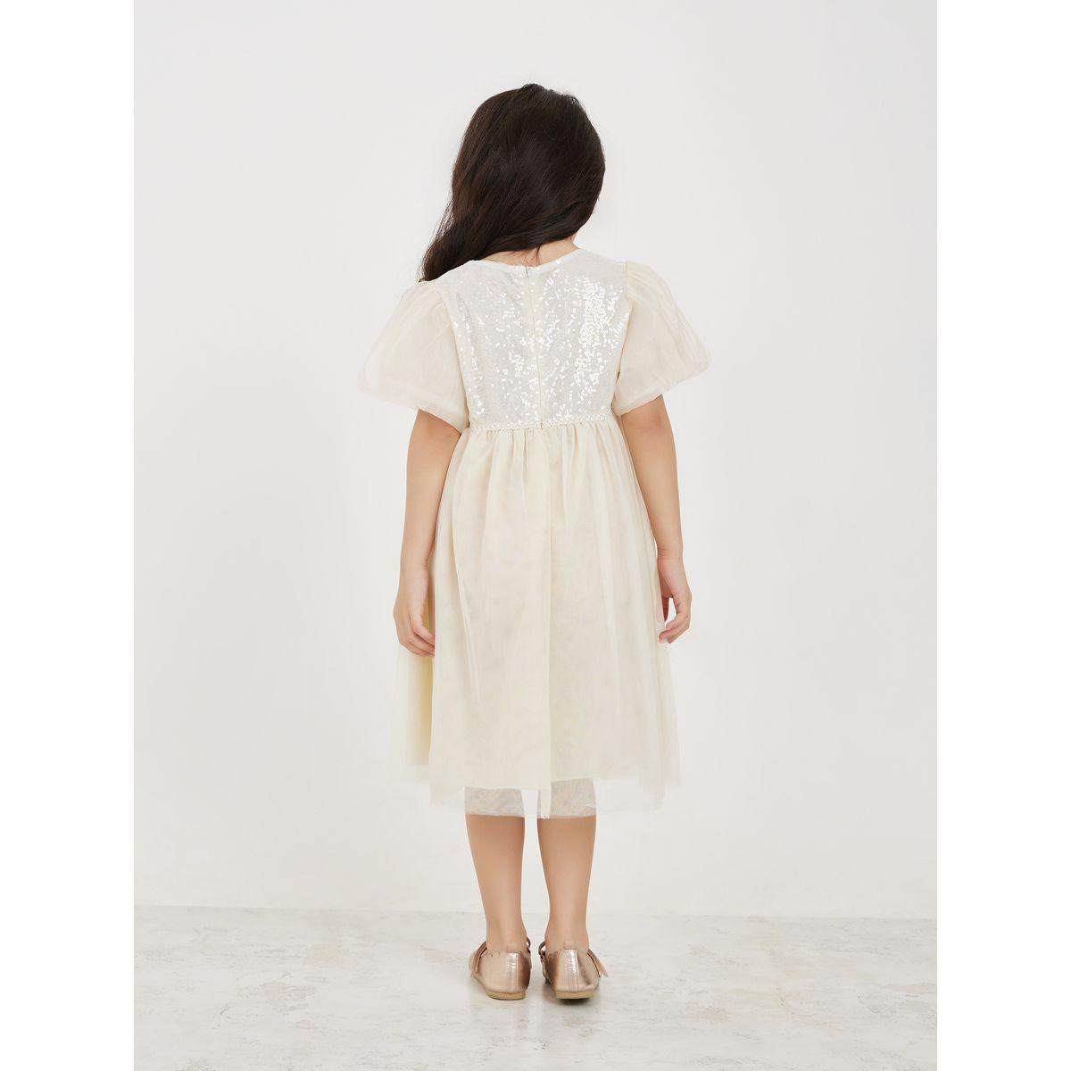 فستان باكمام منفوخة وتفاصيل شبكية مع ترتر-girls-clothing-dressesandjumpsuits-image-4