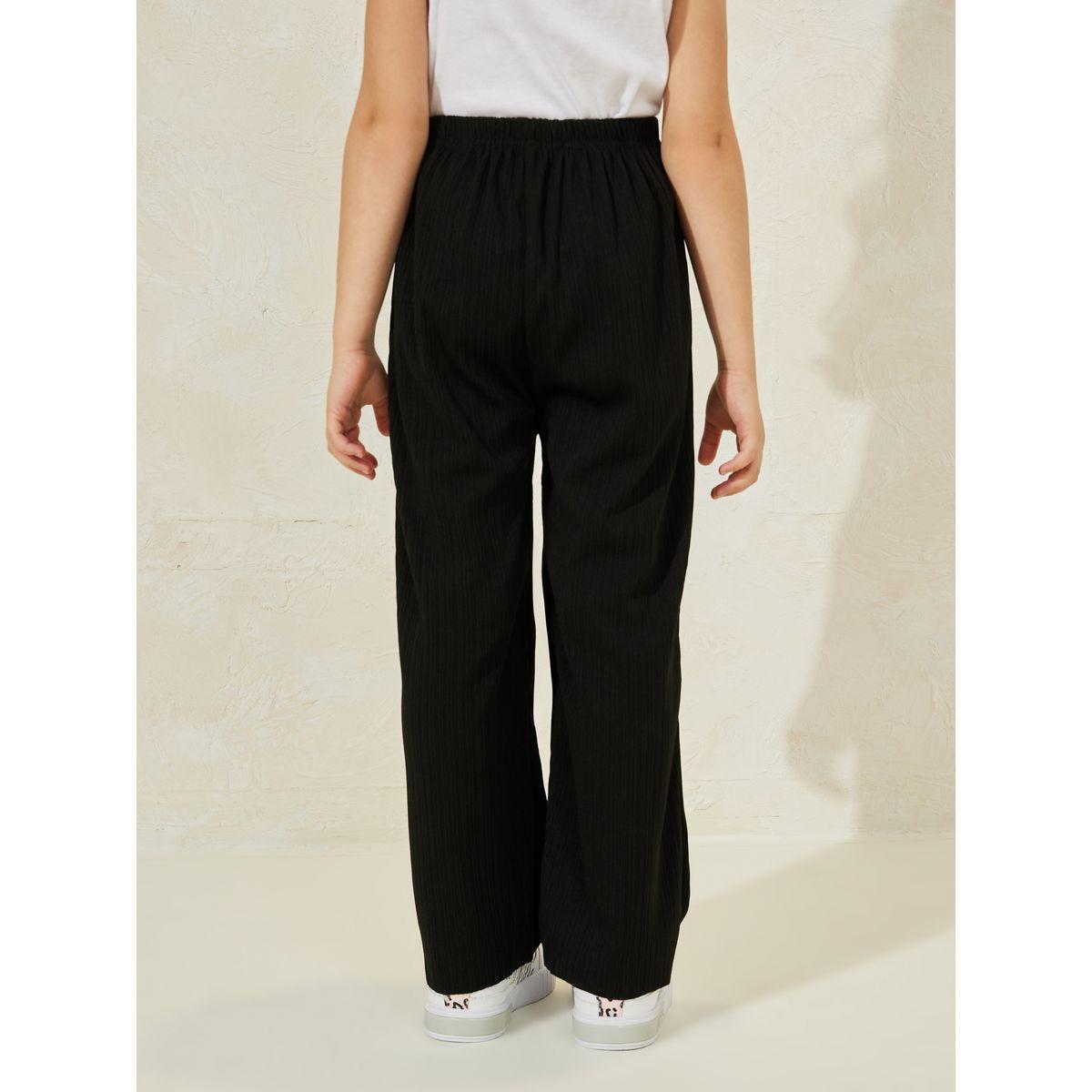 Styli Solid Wide Leg Pants with Drawstring-girls-clothing-bottoms-trousers-image-4