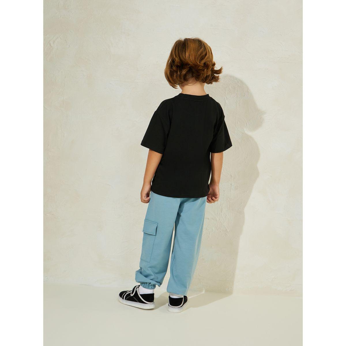 Styli Letter Print T-Shirt & Cargo Joggers Set-boys-clothing-setsandcoords-image-4