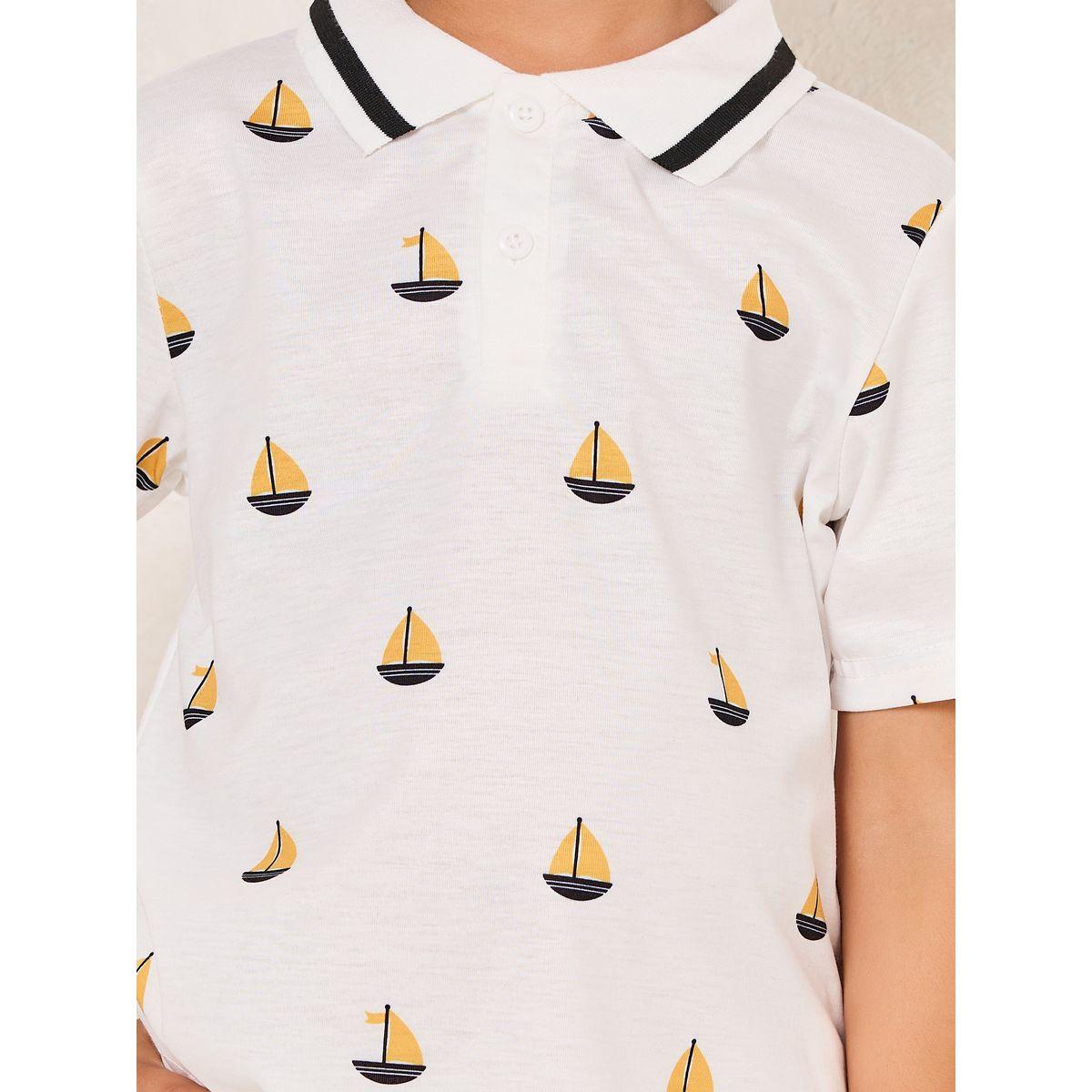مجموعة من شورت تيشيرت بياقة بولو مخططة-boys-clothing-setsandcoords-image-3