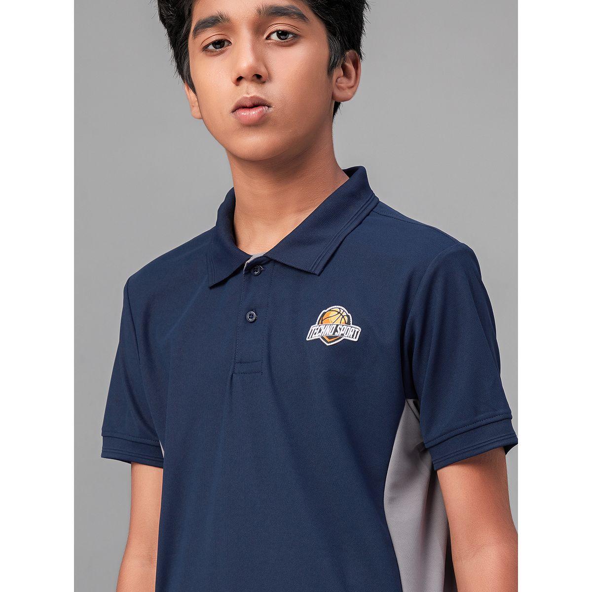 تيشيرت بياقة بولو وتداخلات بنمط كتل الالوان تكنوسبورت × ستايلي-boys-clothing-tshirtsandpolos-image-2