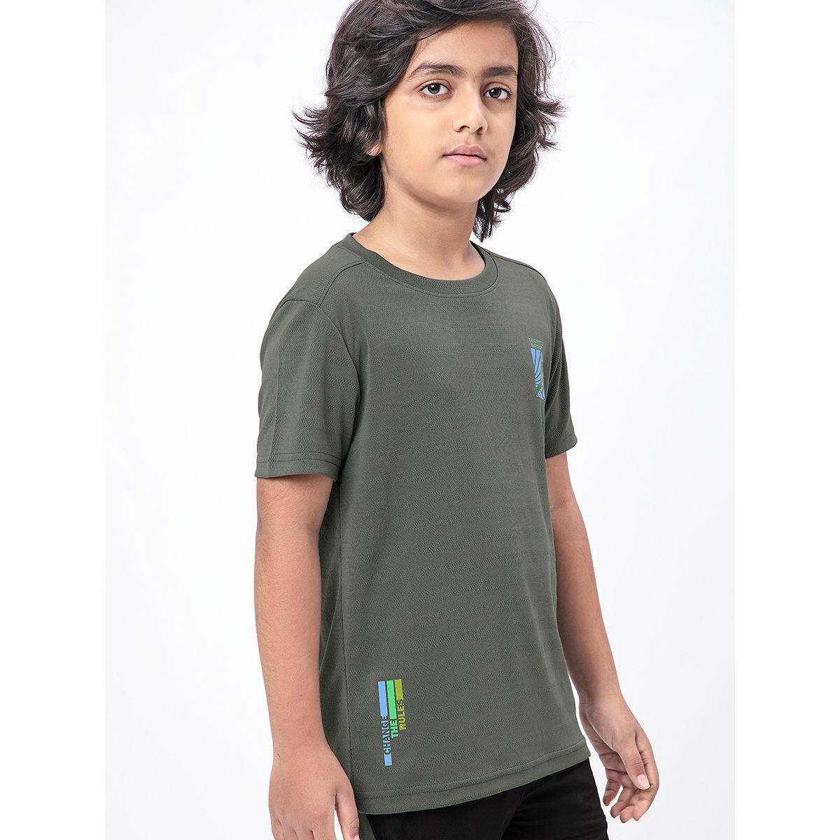 تيشيرت بقصة سليم فت وطبعة شعار تكنوسبورت × ستايلي-boys-clothing-tshirtsandpolos-image-3