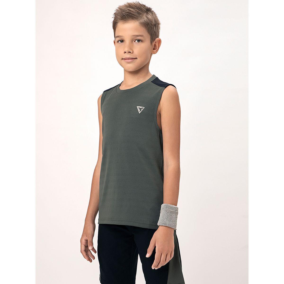 تيشيرت كت سادة بياقة دائرية تكنوسبورت × ستايلي-boys-clothing-tshirtsandpolos-image-3