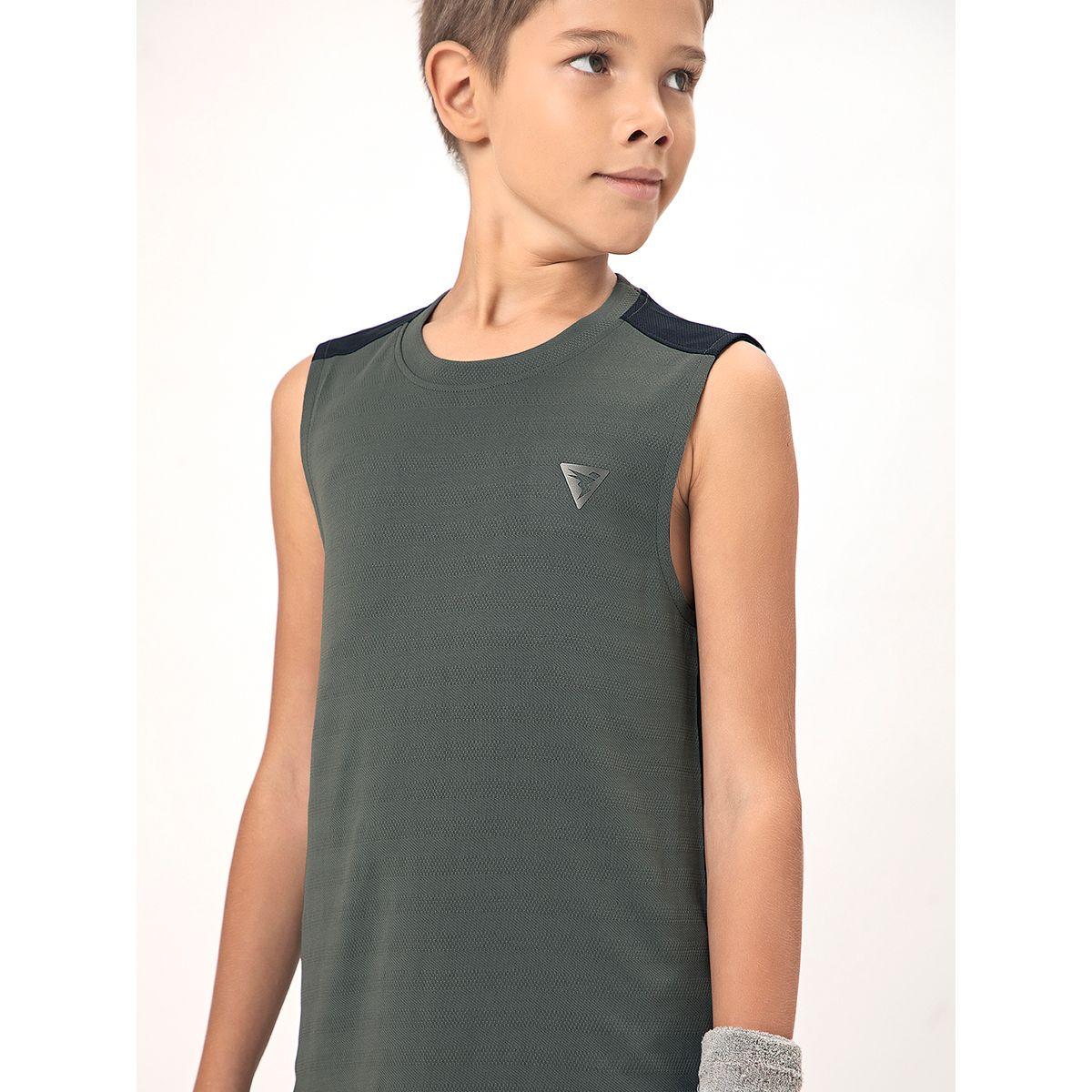 تيشيرت كت سادة بياقة دائرية تكنوسبورت × ستايلي-boys-clothing-tshirtsandpolos-image-4