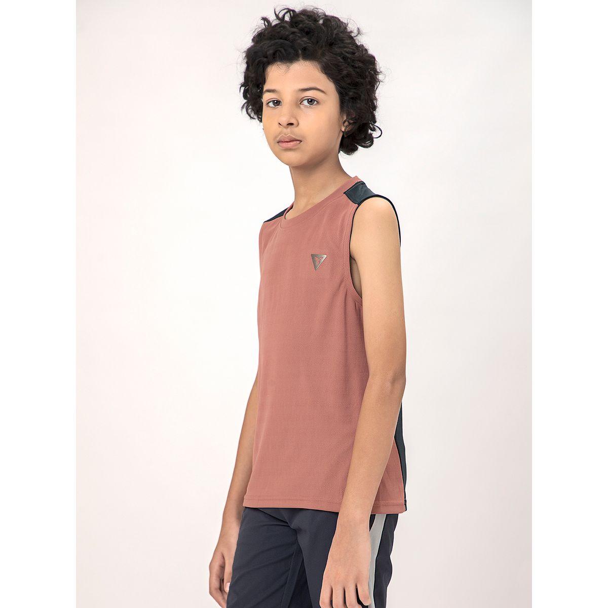 تيشيرت كت سادة بياقة دائرية تكنوسبورت × ستايلي-boys-clothing-tshirtsandpolos-image-3