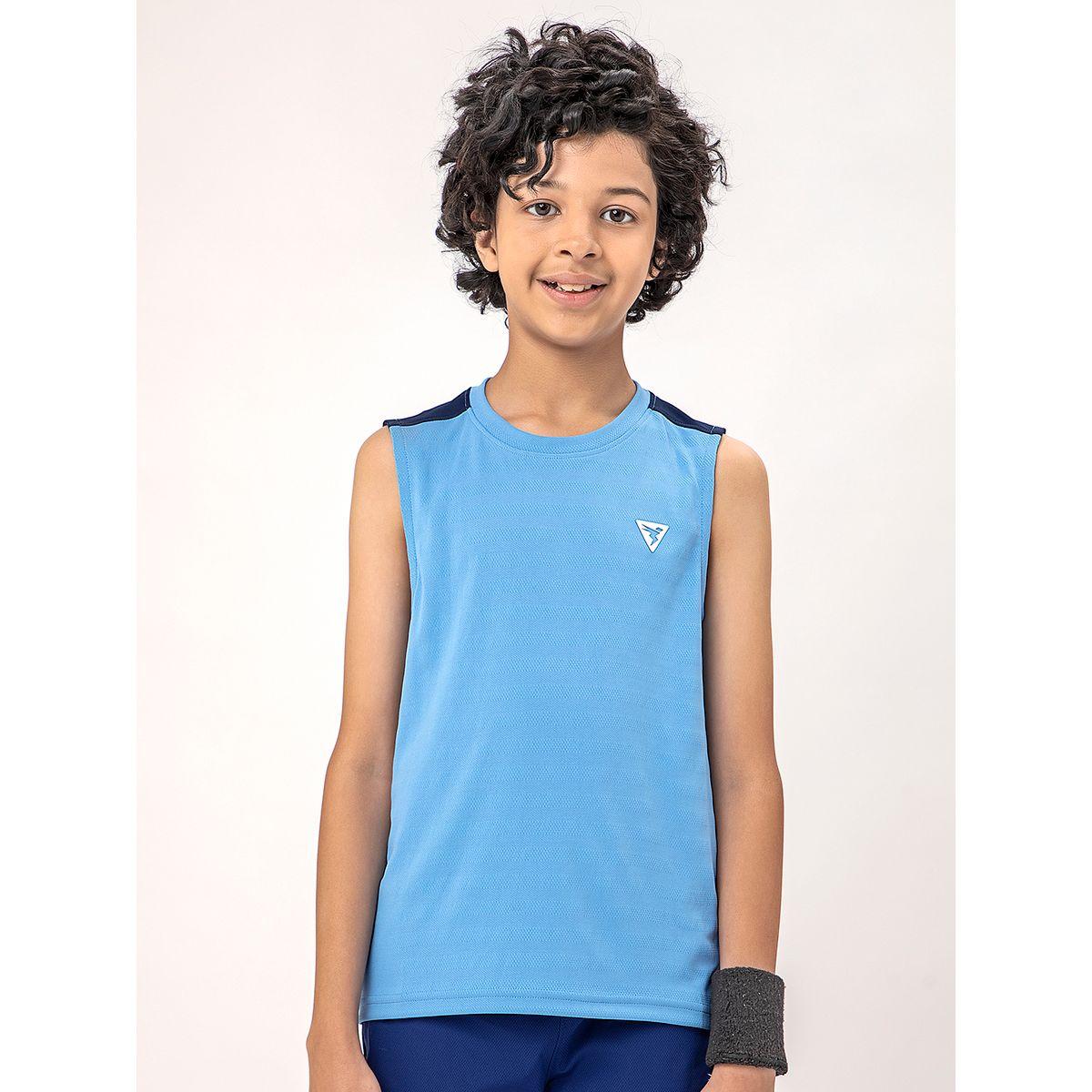 تيشيرت سادة كت بياقة دائرية تكنوسبورت × ستايلي-boys-clothing-tshirtsandpolos-image-1