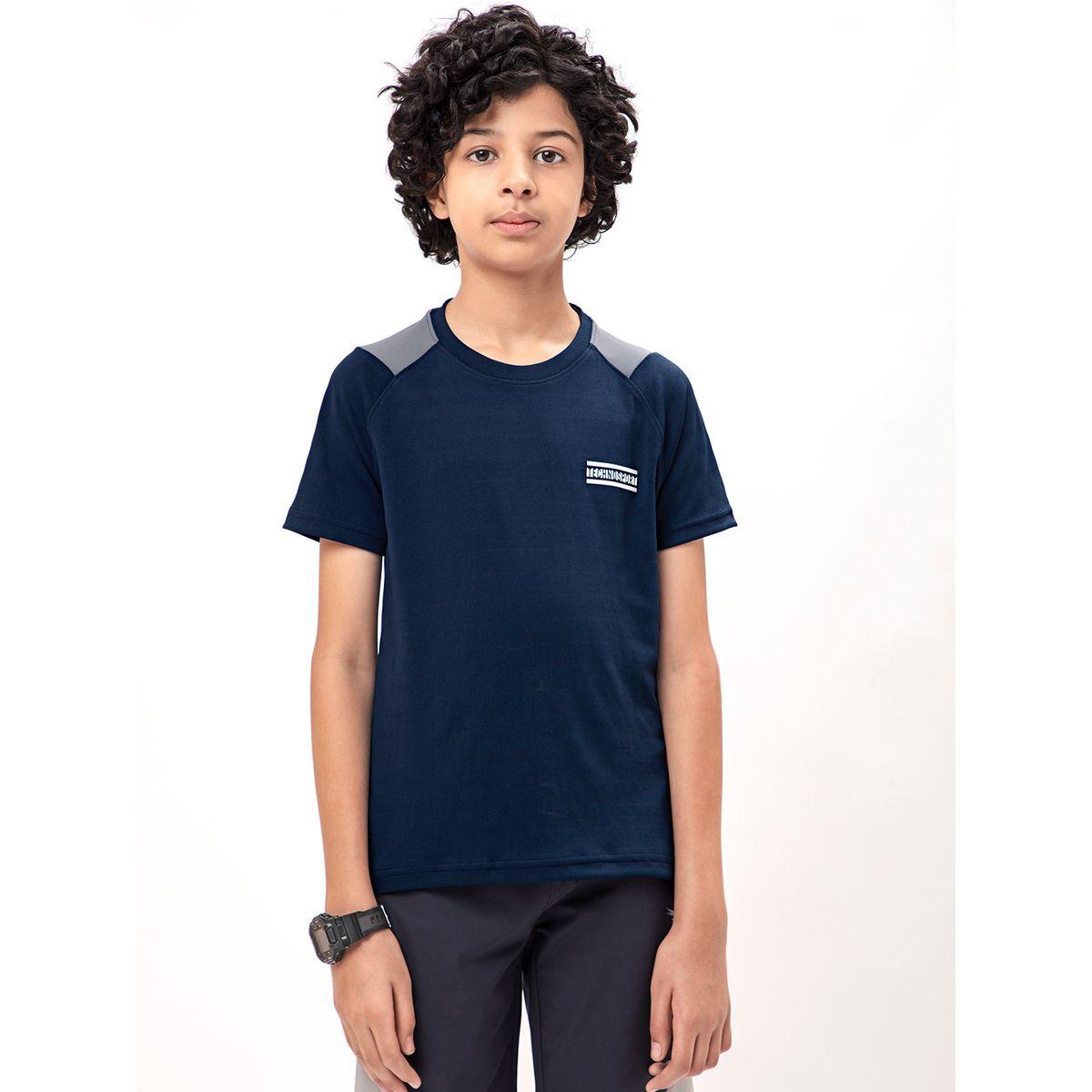 Technosport X Styli  Contrast Panel Round Neck Slim Fit T-Shirt-boys-clothing-tshirtsandpolos-image-1